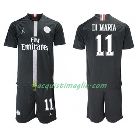 Divisa di Calcio Paris Saint Germain Di Maria 11 Jodan Giallo Bambino Terza 2018/2019